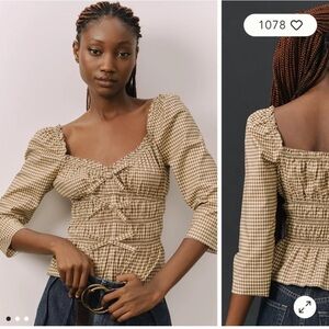 Reformation Lauryn Gingham Checkered Top